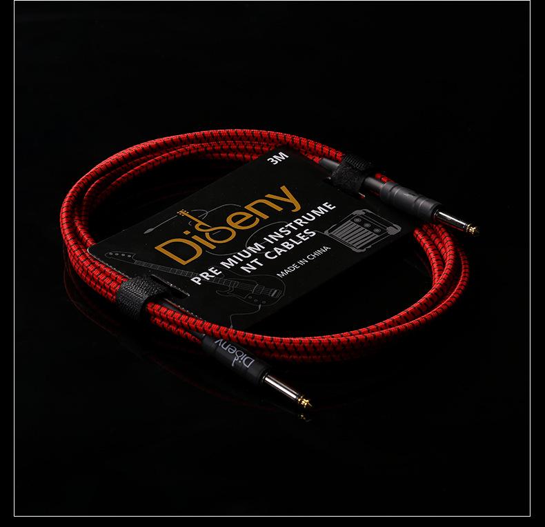 Noise-Cancelling 6.5mm Guitar Patch Cable - 3m/10m for Electric/Bass/Acoustic Amplifiers