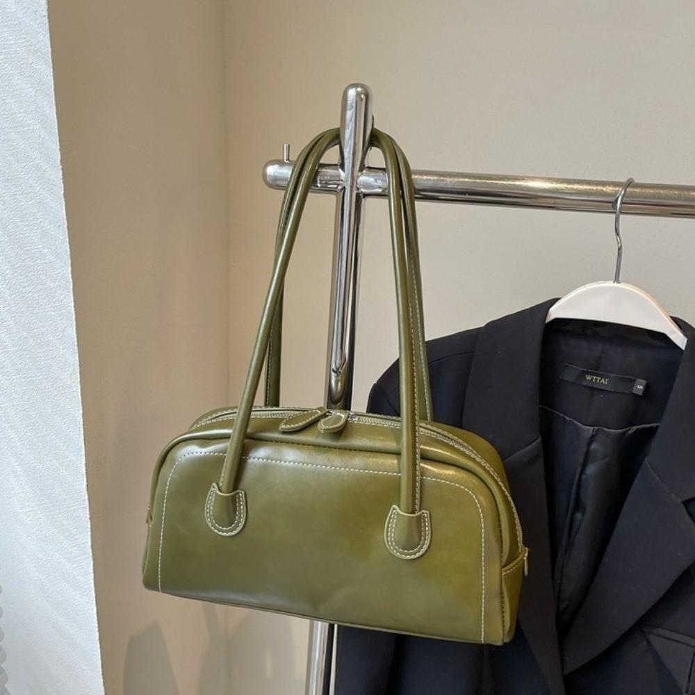 Korean Ins Style PU Hobo Bag Large Capacity Underarm Bag Vintage Women PU Shoulder Bag  Travel