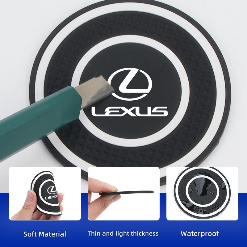 WDM2 2026 Hot Interior Stickers 2pcs Car Cup Holder Non-Slip Cup Coaster Silicone Pad Mat Auto Accessories For Lexus CT ES GS NX IS25
