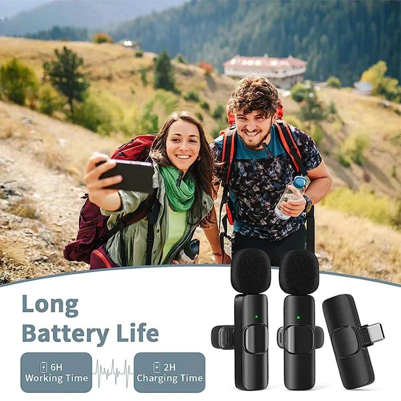 K9 Bluetooth Wireless Microphone Portable, Audio, Video, Static, Suitable for iPhone Outdoor Live Streaming Gaming Phone Type-c