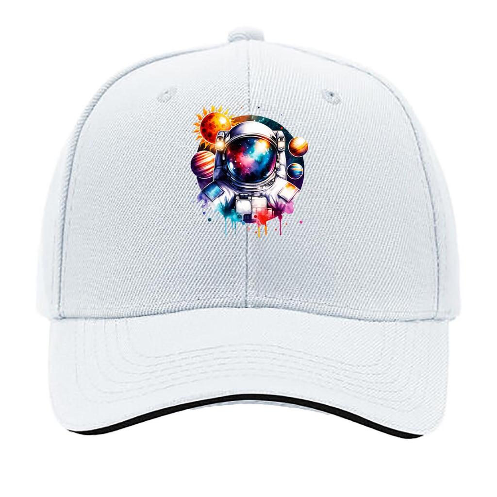 Colorful Astronaut Space Galaxy Planets Sun Illustration Sandwich Baseball Cap Unisex Women Sun Cap Outdoor Workouts Hat