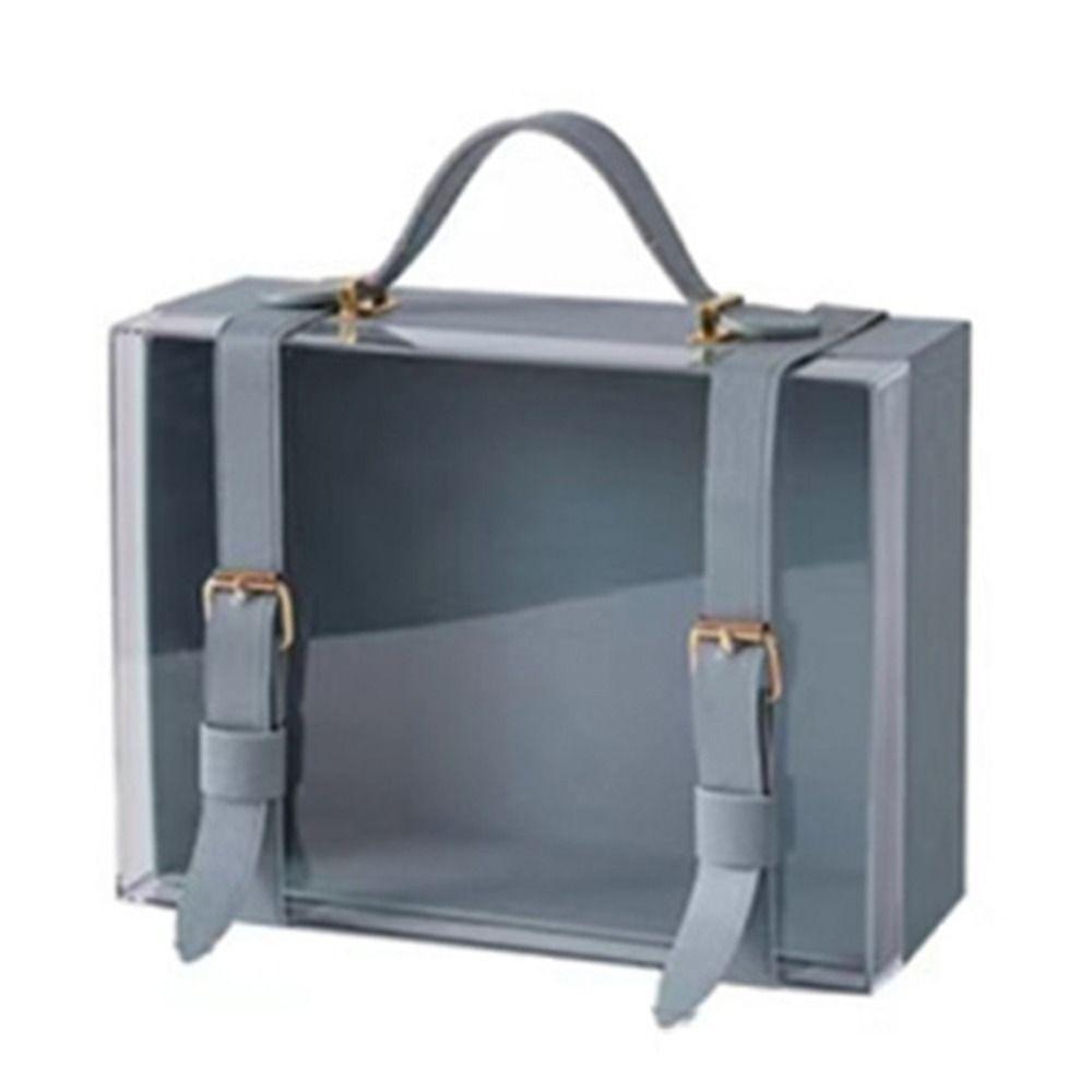 

Light Luxury Transparent Gift Box Visible Windows Wedding Candy Packaging Box Storage Case Friend Blue--23*17*9cm