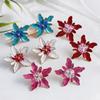 Europe and America Large Drip Oil Flower Stud Earrings for Women Luxury Floral Irregular Personality Earrings Vacation Jewelry