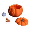 LED Pumpkin Light Halloween Jack-O'-Lantern Flickering Tea Light Inside Orange Pumpkin for Mantel Fall Festival Decoration