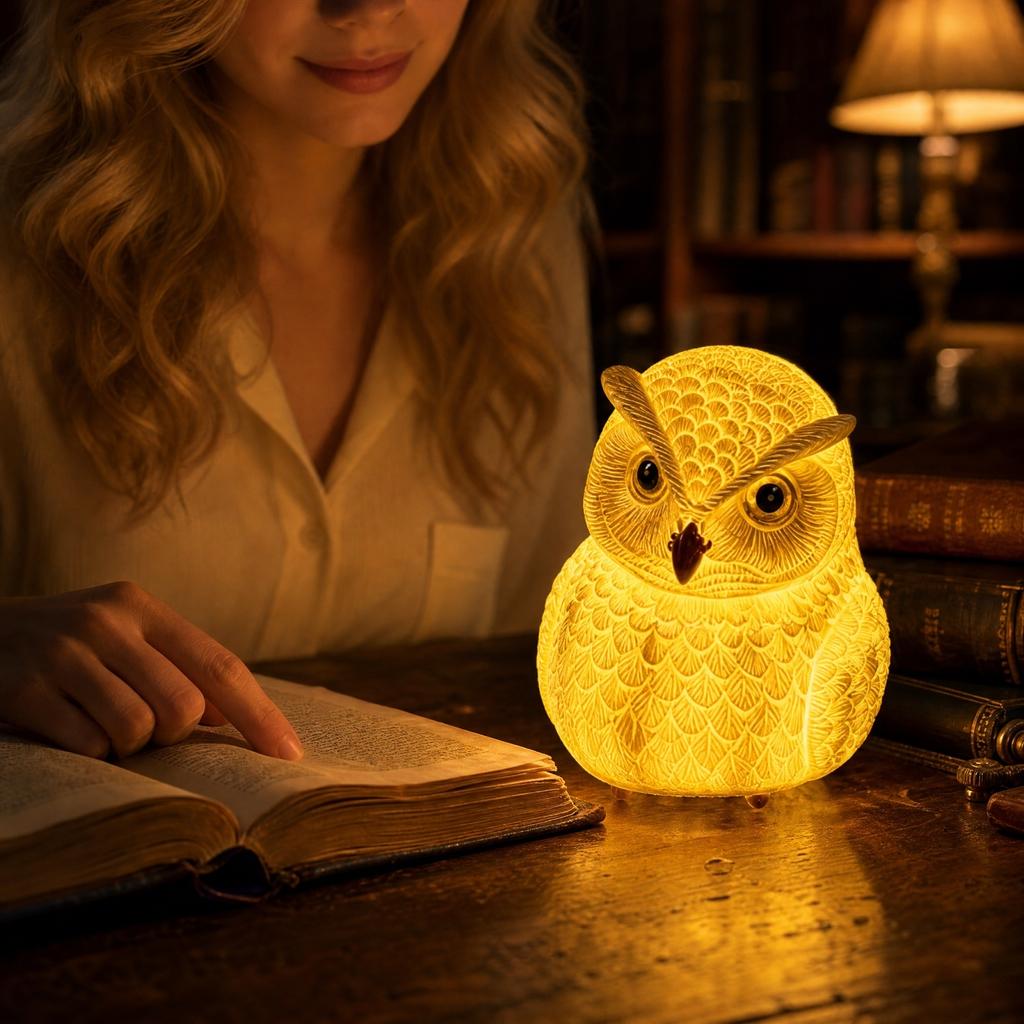 Glowing Resin Figurine for Home Decor, Decorative Night Light Statue Tabletop Ornament