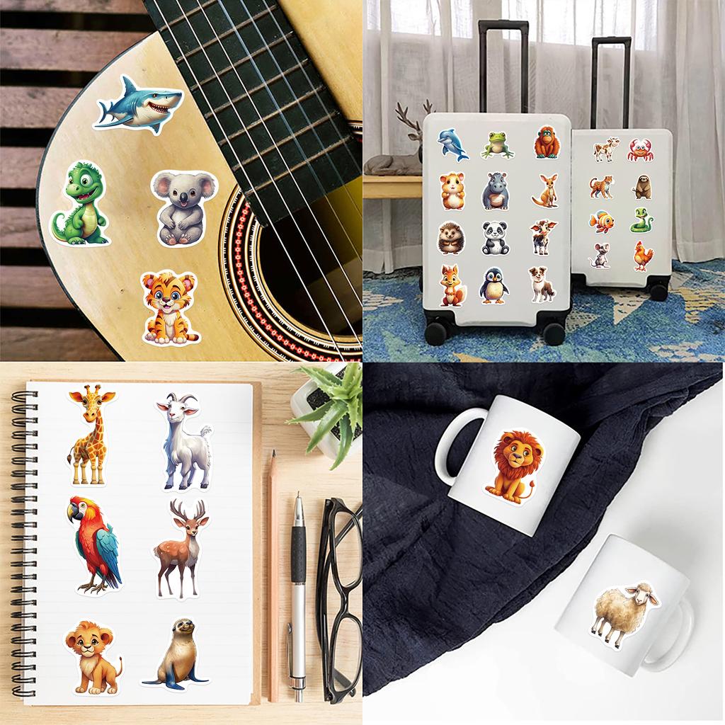 50 Colorful Animal Graffiti Stickers Personalized Decoration Guitar Laptop Suitcase DIY Waterproof