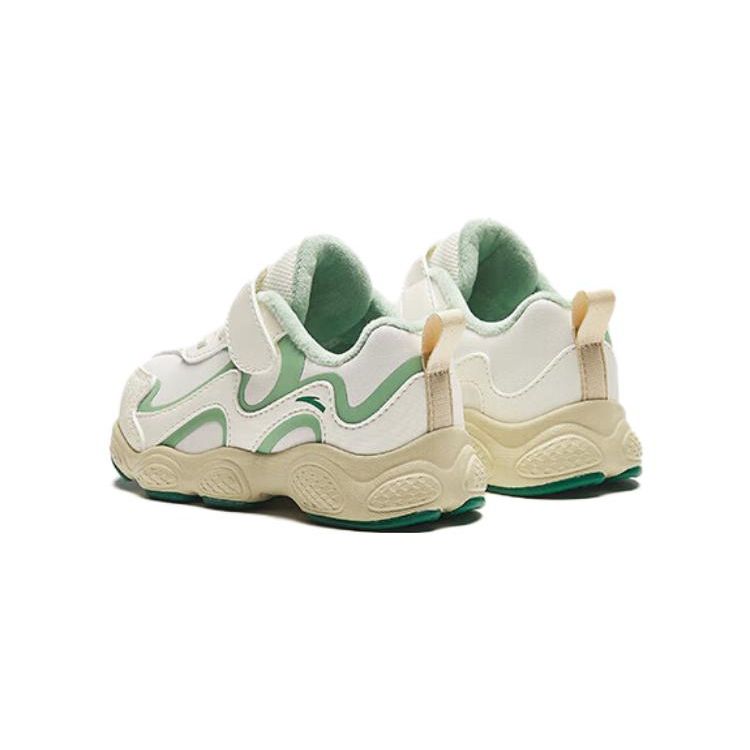 Anta Kids Comfortable Durable Breathable Low-Top Walking Shoes Baby Shoes White Green A312340086-4