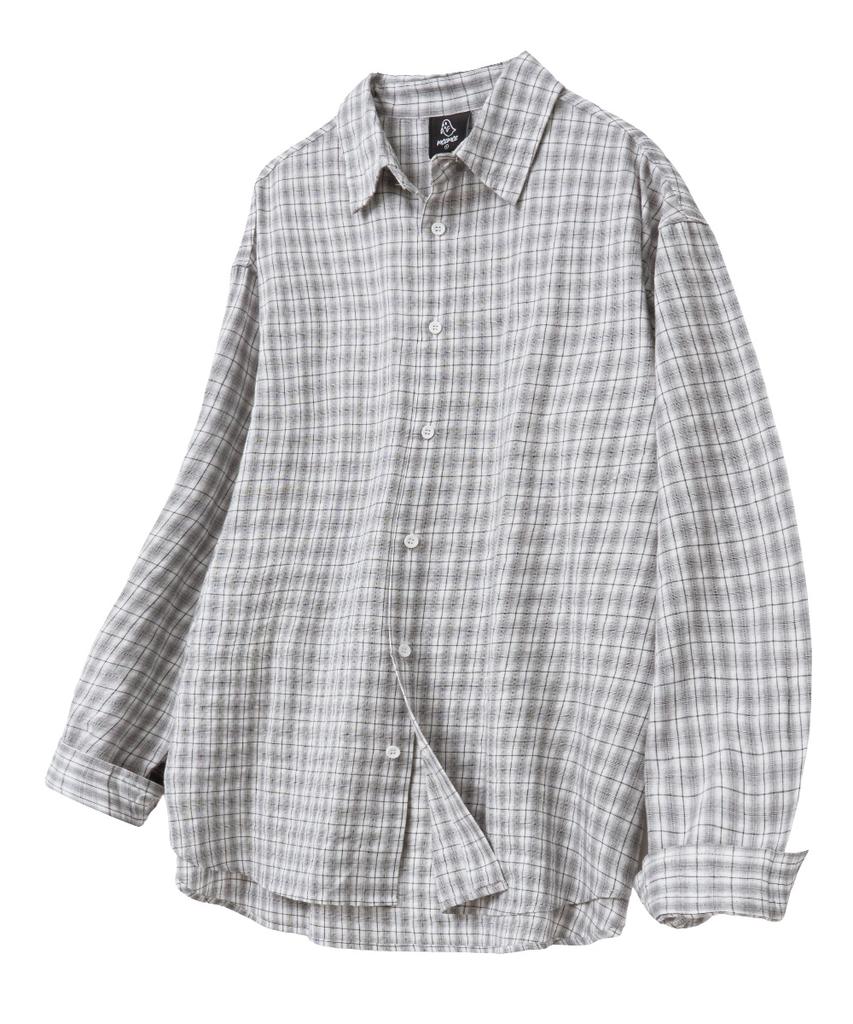 MOZMOZ Soft Basic Light Check Shirt Gray