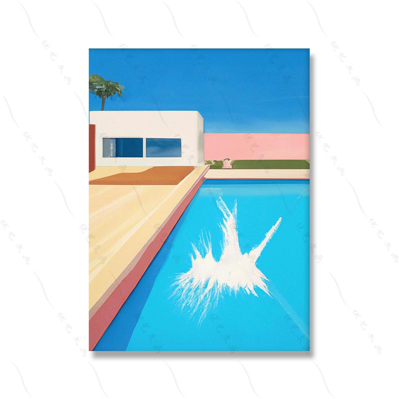 

Дайвинг Бассейн Абстрактный Пейзаж Досуг Отдых Плакат Принт Гостиная Домашний Декор Синий Вилла Холст Живопись 21x30cm No Framed