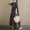 New Vintage Casual Loose Maxi Dress Plus Size Women Summer Short Sleeve Basic Dress