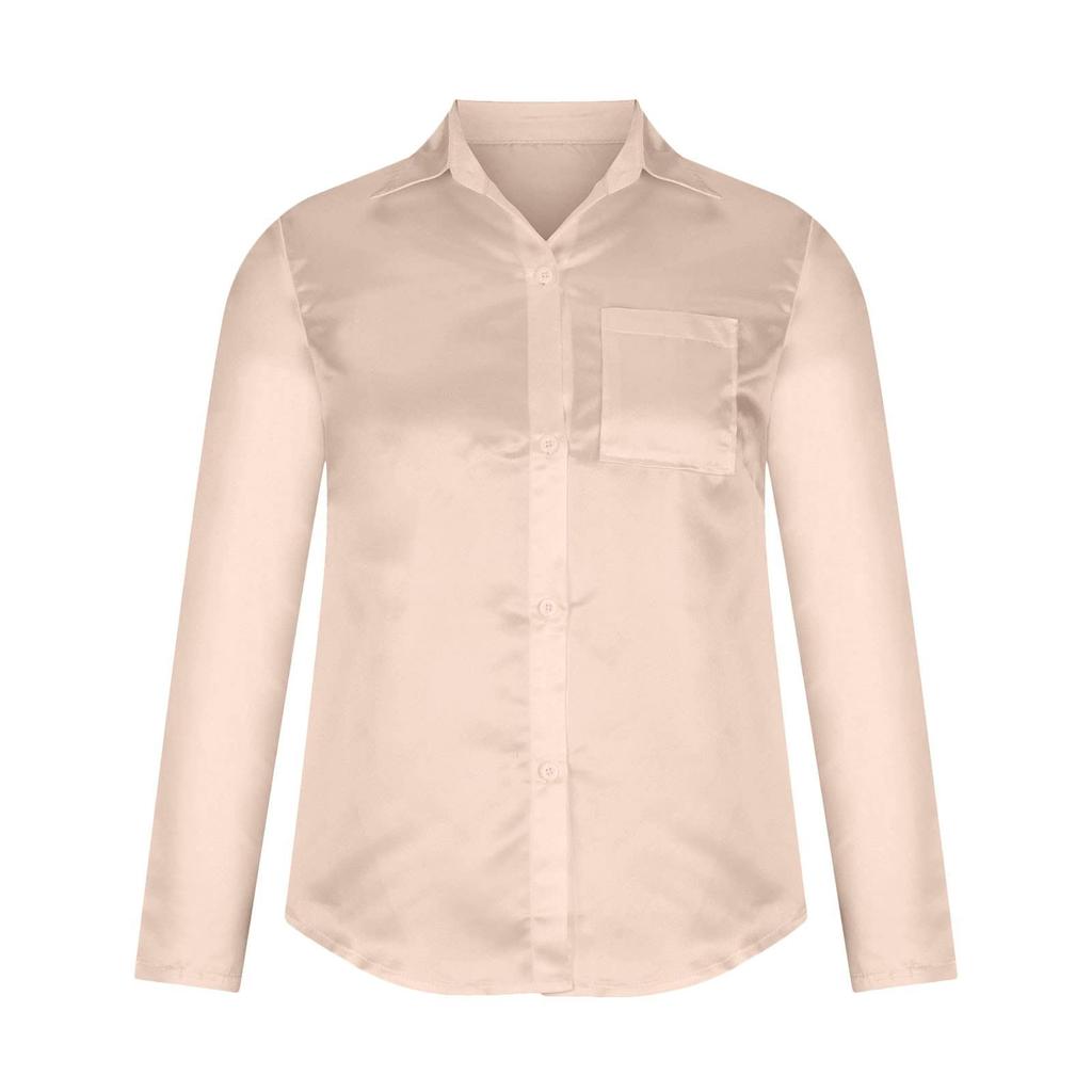 Women's Fashionable Lapel Single Breasted Long Sleeved Shirt Jacket