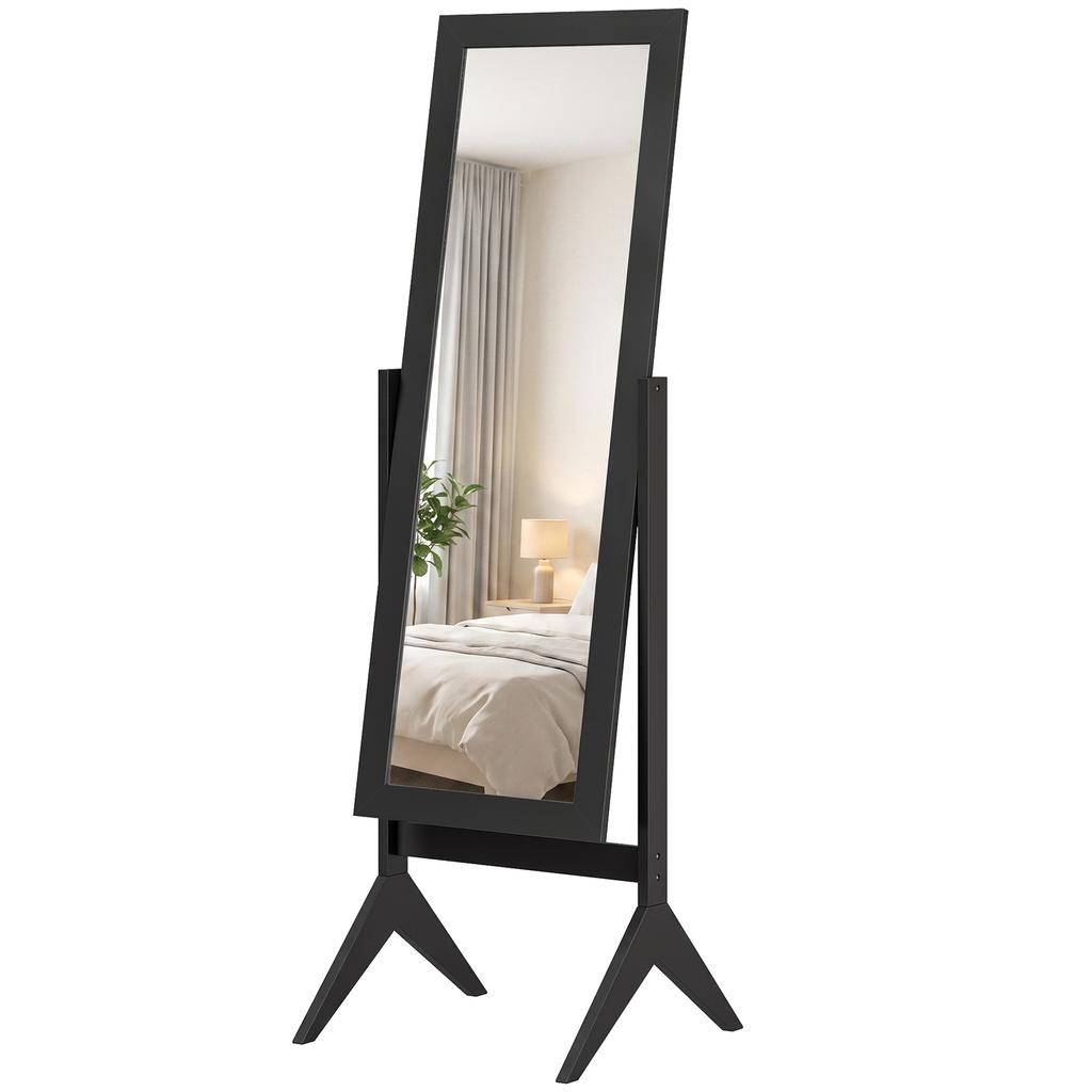 Freestanding Adjustable Angle Dressing Mirror, Full Length Mirror for Bedroom, Living Room, 148 X 47 Cm, Black