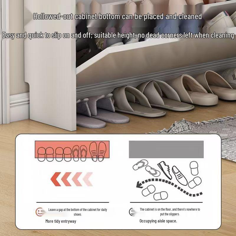 Ultra-Thin Flip-Lid Shoe Cabinet: Space-Saving Multi-Layer Rack for Narrow Entrances, Large Capacity, Economical Storage Solution