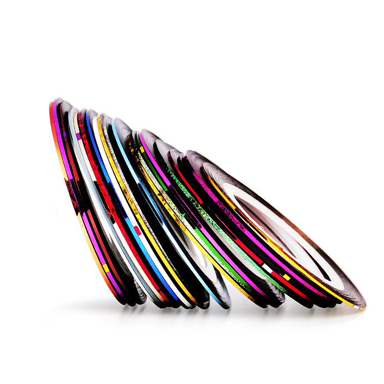 Gold & Silber Laserfaden 1mm Nail Art Sticker - Metalldraht Seiden Nageldekorationswerkzeuge