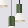 Estria 3P pendant lamp beige/olive green