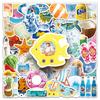 50pcs Beach Graffiti Stickers - Summer Decor for Water Bottles, Phones, Laptops
