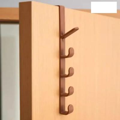 1pc Bedroom Door Hanger Clothes Hanging Rack Over The Door Plastic Home Storage Organization Hooks, Purse Holder For Bags Rails