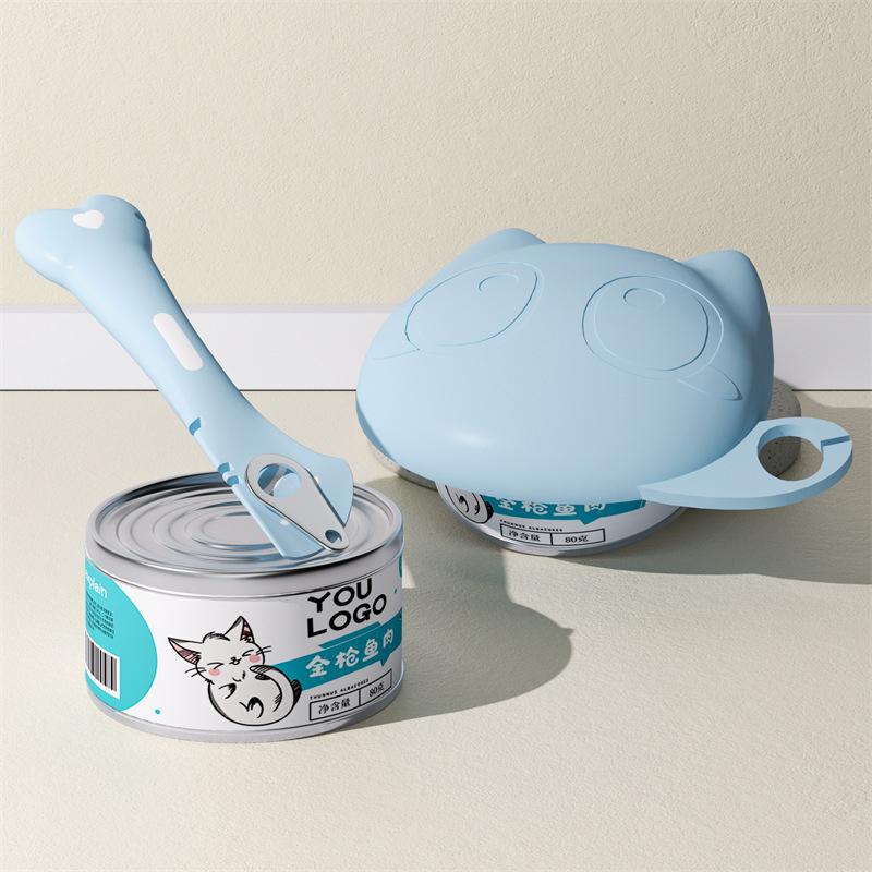 Multifunctional Pet Canned Spoon Can Opener Puppy Feeding Mixing Wet Dry Scoop Reusable Sealing Cover Food Storage Accessory