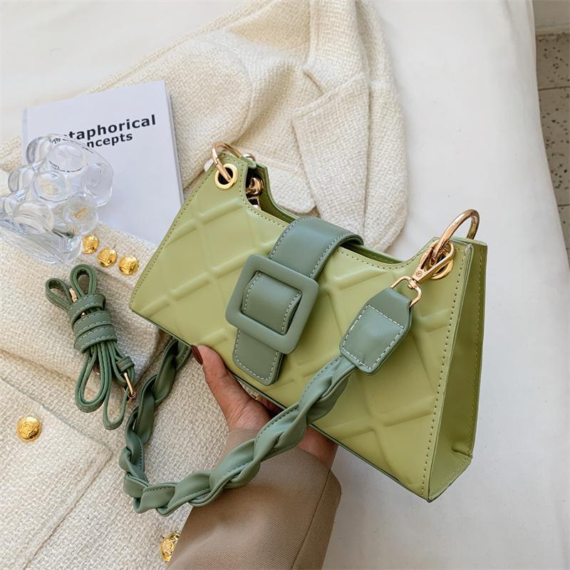 New PU Leather Mini Shoulder Bag Ladies Fashion Simple Style Pure Color Messenger Bag Wallet