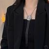 Retro rose pull necklace women's niche light luxury cold wind neck chain fashion high sense collarbone chain