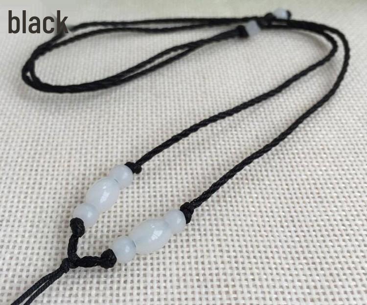 Șnur de performanță pentru ocarină: Colier țesut din jad cu mărgele de semințe cu buclă dublă, perfect ca pandantiv sau accesoriu pentru instrument muzical.