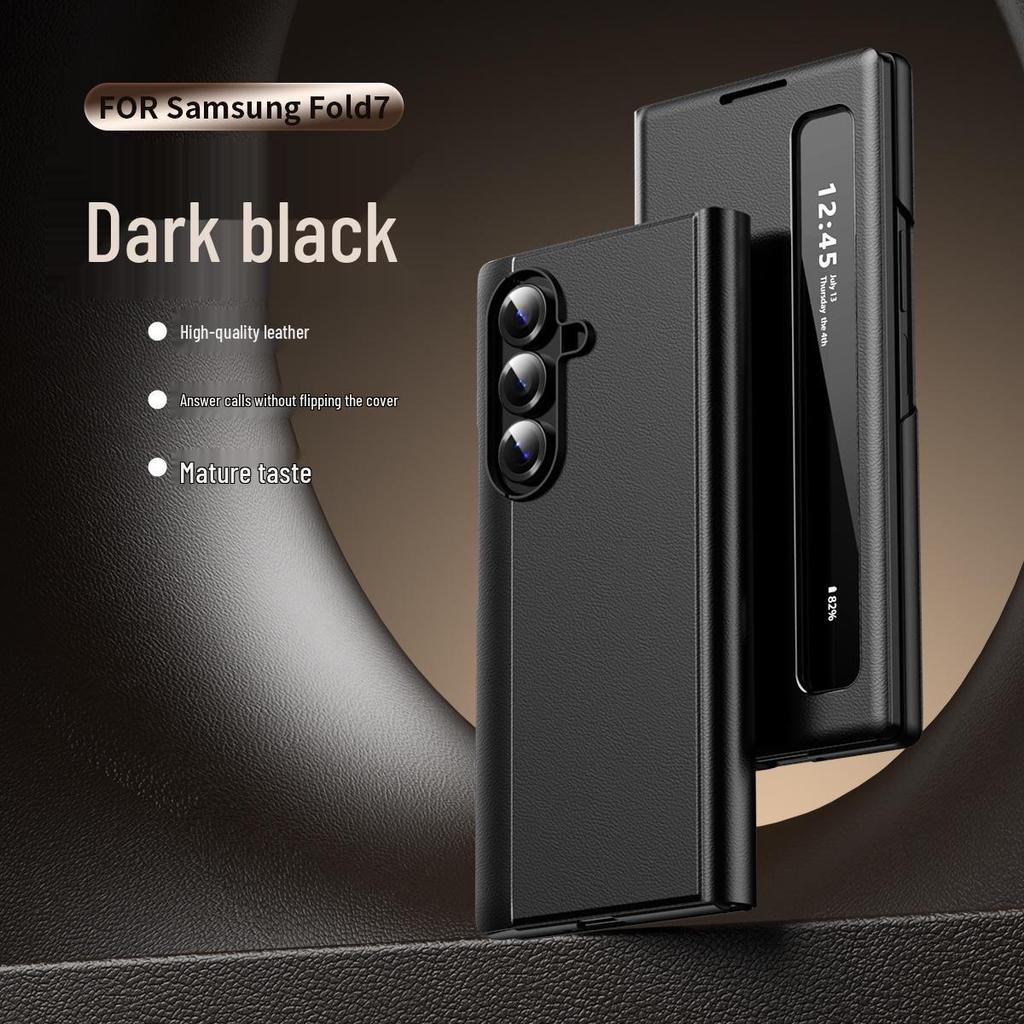 Samsung Z Fold 8 Ultra Leather Flip Case with Smart Side Window - Business Edition.