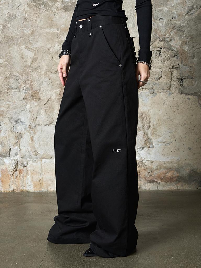 Iyussiti Rivet Cotton Studded String Pants - Black