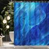 1pc Blue Theme Abstract Art Geometric Smoke Shower Curtain, Decorative Printed Shower Curtain, Contains 12 Hooks, Shower Curtain