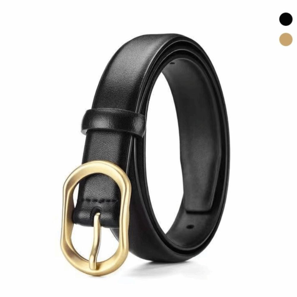 Adjustable Ladies Thin Soft Waistband With Gold Buckle Jeans Belt  Casual Wear