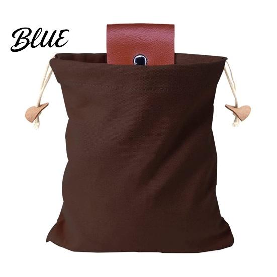 Sac de cueillette mains libres Sac de glanage pliable avec ceinture Toile et cuir PU Ceinture de taille réglable Pochette pour fruits et légumes Pliable