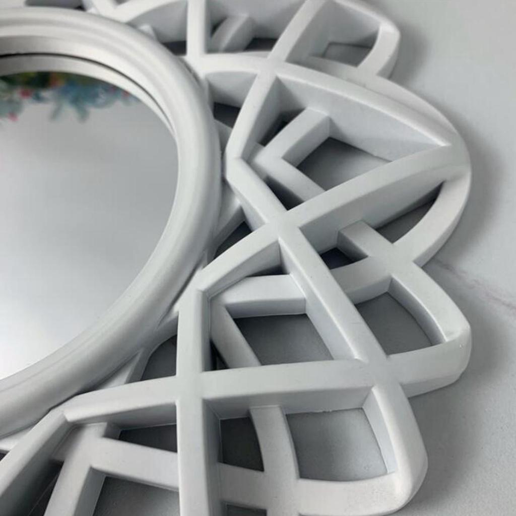 Nordisk Vegghengt Speil Veggspeil Dekorativt Sirkelspeil Baderomsspeil Rundt Sminkespeil for Hall Hotellinnredning