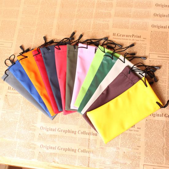 2Pcs Water-resistant Drawstring Storage Cloth Pouch Bag for Glasses Mobile Phone