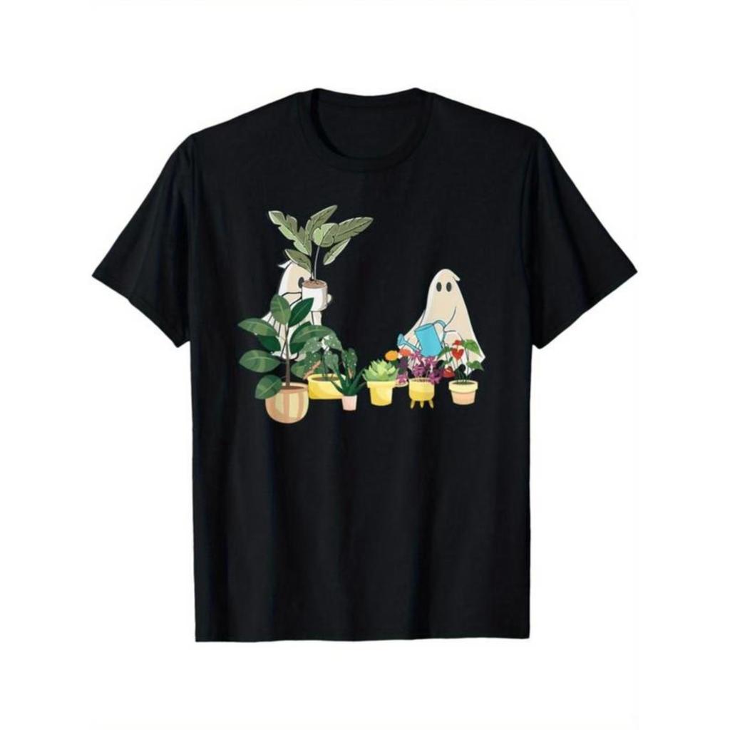 Ghost Plant Gardening Graphic T Shirt Casual Short Sleeve Round Neck For Plant Lovers