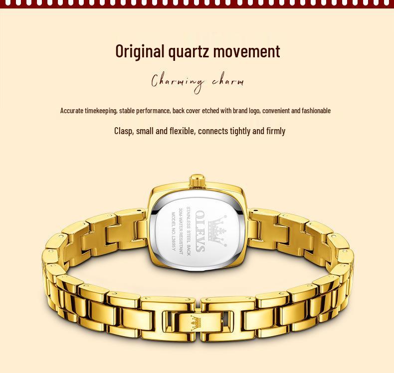 OLEVS Women's Exquisite Minimalist Square Dial Retro Quartz Bracelet Watch