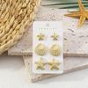 1 Set Elegant Cute CCB Starfish Shell Stud Earrings for Women Summer Vocation Style Fashion Earrings Party Jewelry Gifts