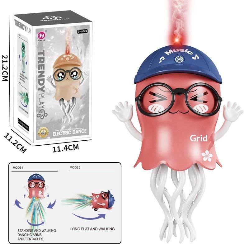 Dancing Jelly Fish Toy Smart Tentacle Explorer With Led Lights Music Automatic Obstacle Sensor Toy