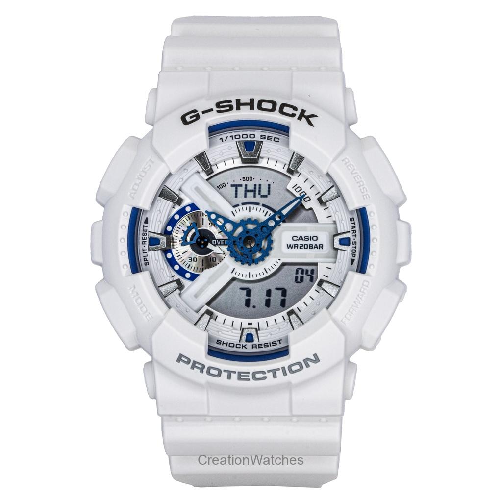

Casio G-Shock Analog Digital Resin Strap White Dial Quartz GA-110HDS-7A 200M Men s Watch белый