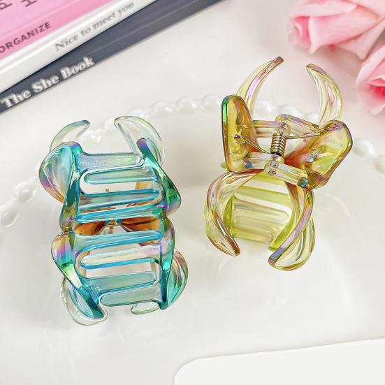 Women Hair Claw Candy Color Flower Shape Hair Clip Elegant Anti-slip Hair Fixing Back Head Hairpin Hair Accessories