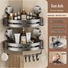 DANLE No-Drill Suction Cup Double-Layer Corner Bathroom Shelf