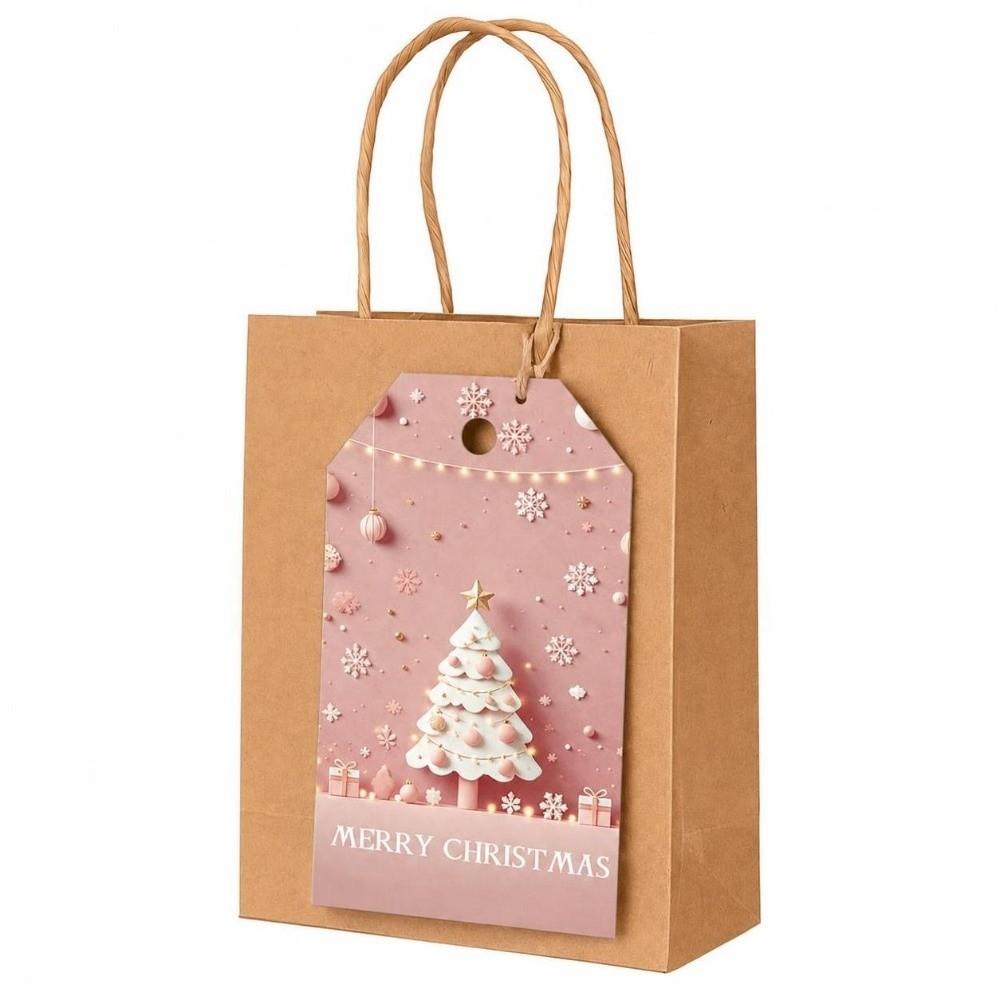 48PCS DIY Holiday Gift Tag Cards Hangable Christmas Greeting Cards  For Holiday Packaging