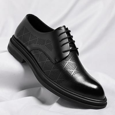 Sommer Herren Leder ausgehöhlt atmungsaktiv Business Kleid Lederschuhe Marke Herren klassische schwarze Schnürschuhe Casual Lederschuhe