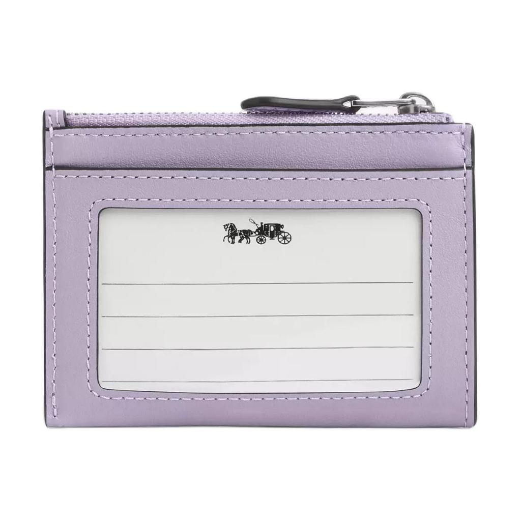 New COACH Skinny Id Case Smooth Leather Card Holder Mini Women's Light Purple CAT65-SVLL