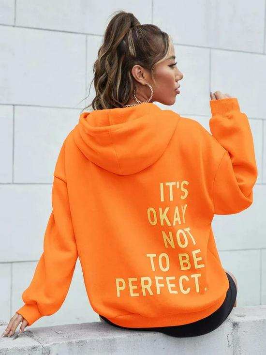 Multi-color Letter Print Casual Women’s Hooded Sweatshirt - Versatile Long Sleeve Pullover, European & American Fashion.