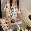 Foreign Trade Pajamas Women'S Cartoon Crayons Xiaoxin Summer Short-Sleeved Trousers Soft Breathable Loungewear Suit Women