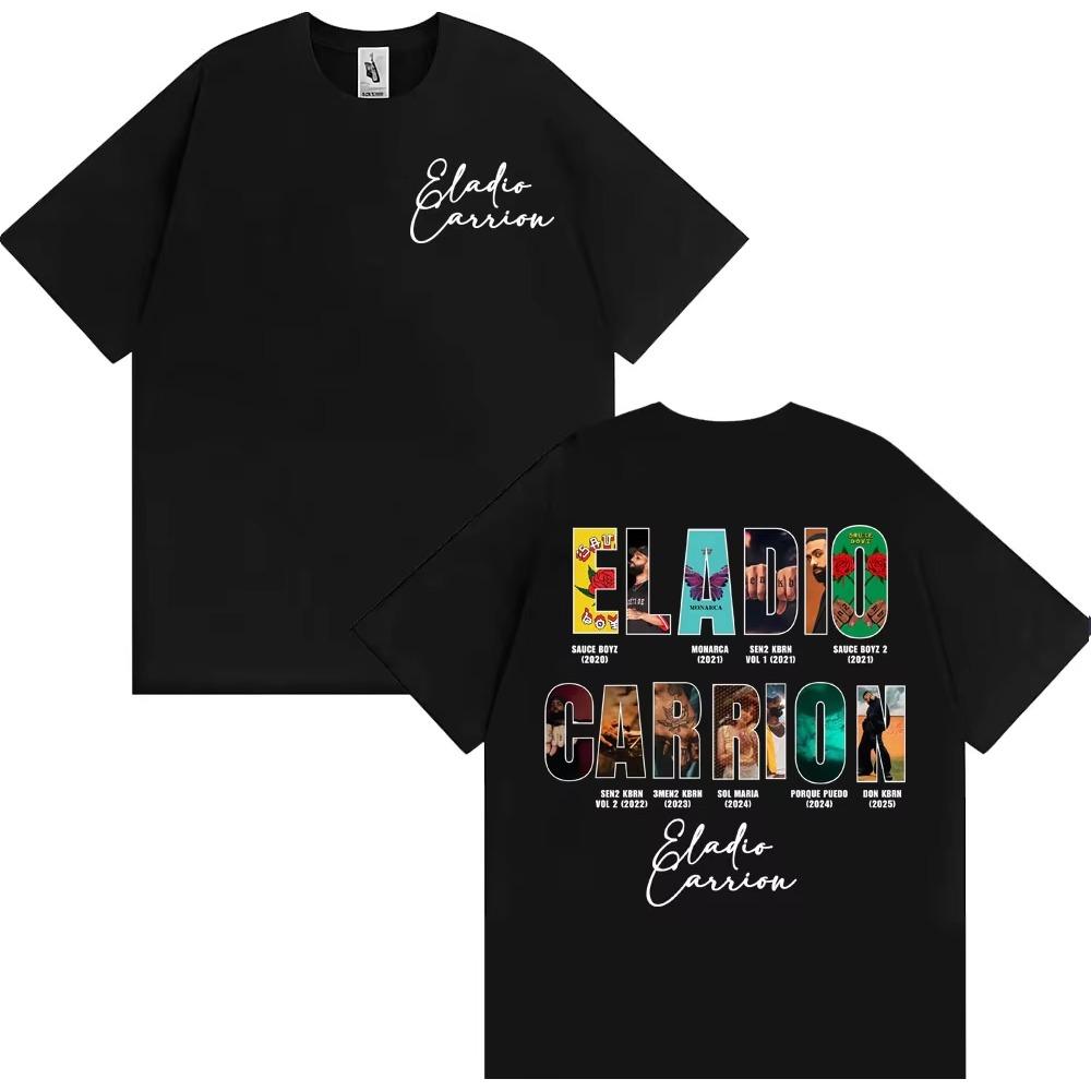 

Rapper Eladio Carrion Album Cover 2026 Tour T Shirt Men Women Vintage 90s Hip Hop Street T-shirts Casual Loose Oversized T-shirt 5XL різнокольоровий