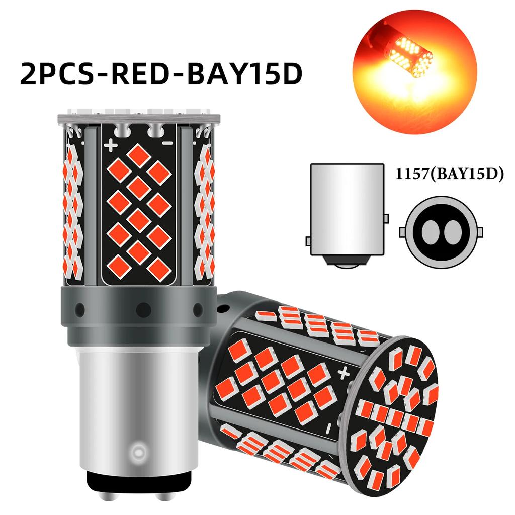 2pcs 1156 BA15S 1157  T20 7440 W21W 7443 W21/5W 2025chip 81smd  LED Car Tail Bulb Brake Reverse DRL Turn Signal Light 12V Canbus