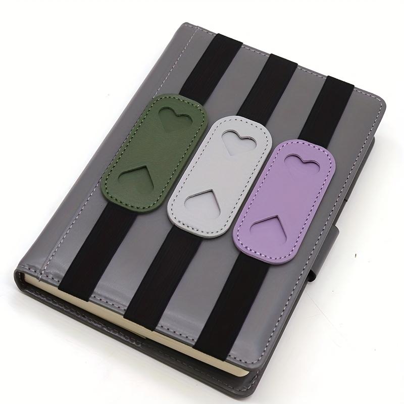 1pc Heart-Shaped PU Leather Elastic Band Pen Clip, Notebook Holder, Pen Insert, Simple PU Leather Pen Accessory for Pocket