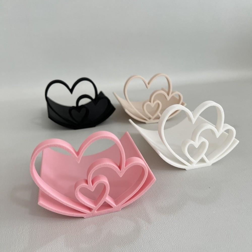 Heart-shaped Toilet Roll Holder 3D Printed No-slip Base Toilet Paper Rack Rust-proof Stable Tissue Hanger Valentine's Day