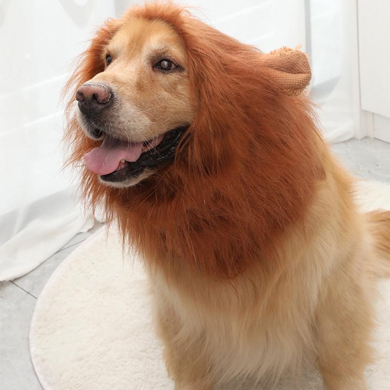 Halloween Lion Mane Dog Wig Hat for Dogs and Cat Small Large Dogs Pet Cat Decor Accessories Lion Wig Fancy Hair Cap Pet Supplies