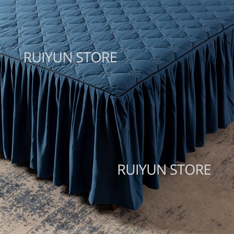 Einfarbig Verdicken Bett Rock Nicht-slip Matratze Abdeckung Protecor Couvre Lit Bettdecke Bettlaken Hause Schlafzimmer Bett Rock Bett Abdeckung